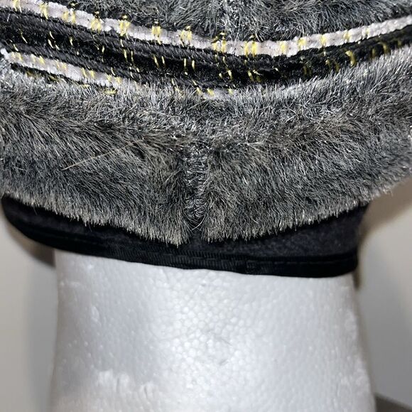 Tyrollean Alpine Oktoberfest German Gray Fake Fur Ear Muff Cap Hat Ford Mustang - Picture 9 of 9